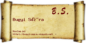 Bugyi Sára névjegykártya