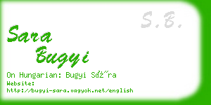 sara bugyi business card